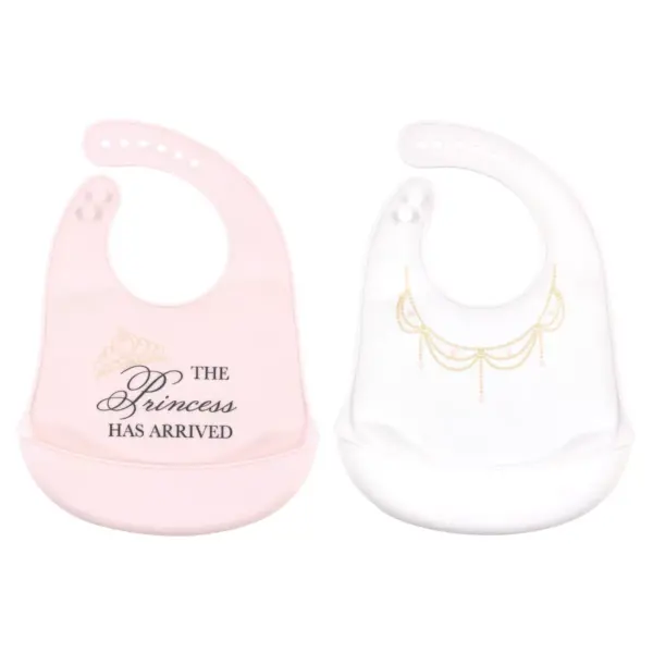 Little Treasure Baby Girl Silicone Bibs 2pk, Princess, One Size