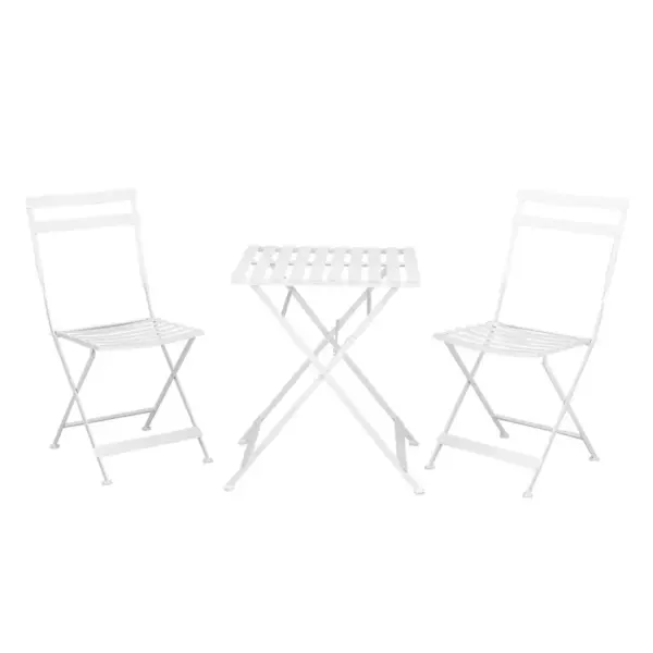 3pc Metal Patio Bistro Set - White - Olivia & May