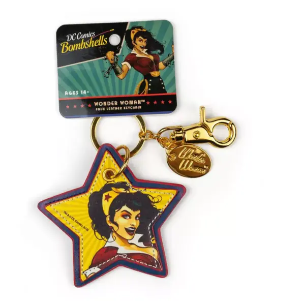 Crowded Coop, LLC DC Comics Bombshells Wonder Woman Faux Leather Keychain