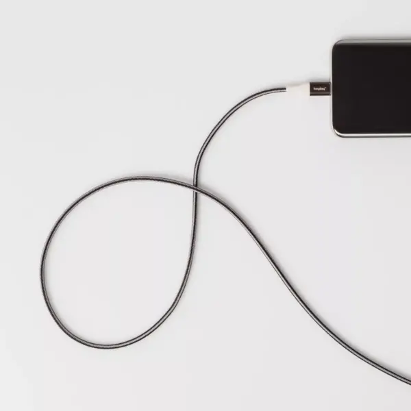 heyday™ 10' USB-C to USB-A Braided Cable - Black/White/Gunmetal