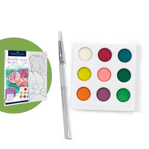 Faber-Castell Paint by Number Watercolor Set - Bold Floral