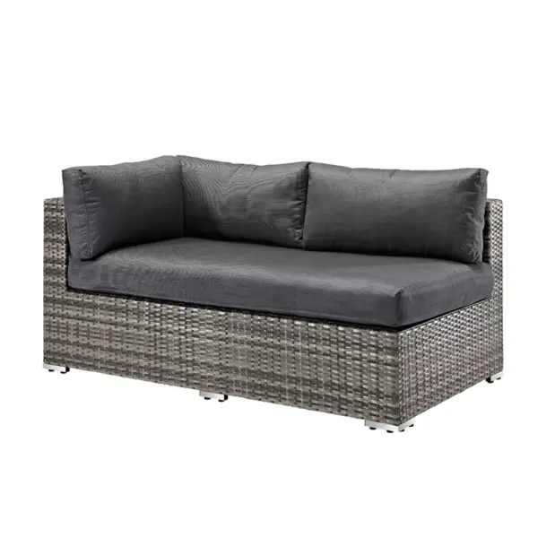 4pc Metal Multishade Rattan Sectional - Gray - Saracina Home