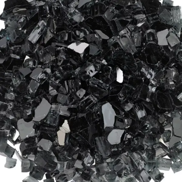 American Fireglass 10 LB Bag 1/2 Inch Reflective Fireplace & Firepit Fire Glass, Black