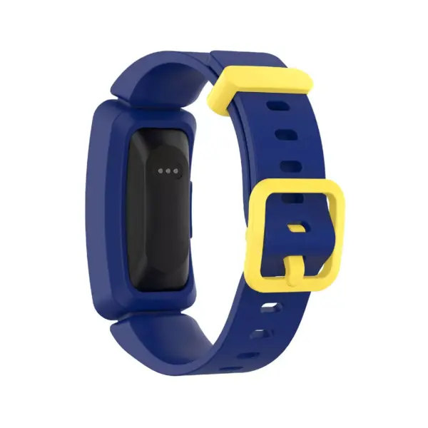 Insten Soft Silicone Replacement Band For Fitbit Inspire HR & Inspire / Inspire 2 & Ace 2, Blue/Yellow Clip