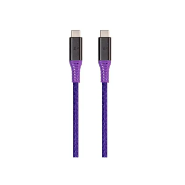 Monoprice Durable USB 3.2 Gen 2 Type-C Data and Power Kevlar Reinforced Nylon-Braid Cable - 1 Meter - Purple | 5A/100W - AtlasFlex Series