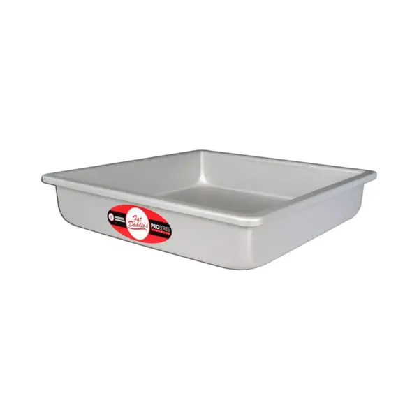 Fat Daddio's Anodized Aluminum Square Cake Pan w/ Solid Bottom, 16 x 16 x 2 Inch