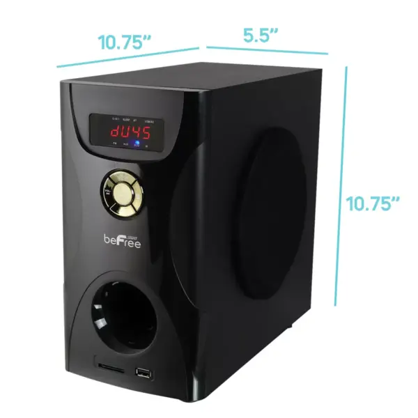 beFree Sound 5.1 Channel Surround Sound Bluetooth Speaker System in Black