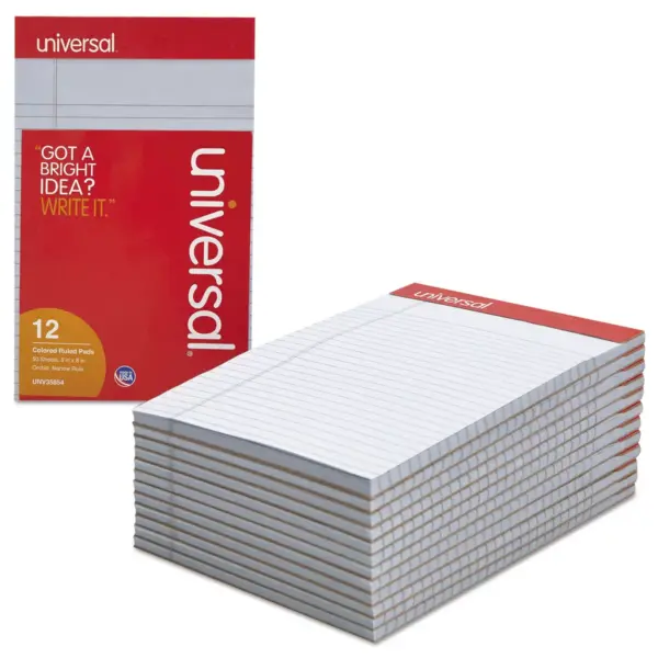 UNIVERSAL Colored Perforated Note Pads Narrow Rule 5 x 8 Orchid 50 Sheet Dozen 35854