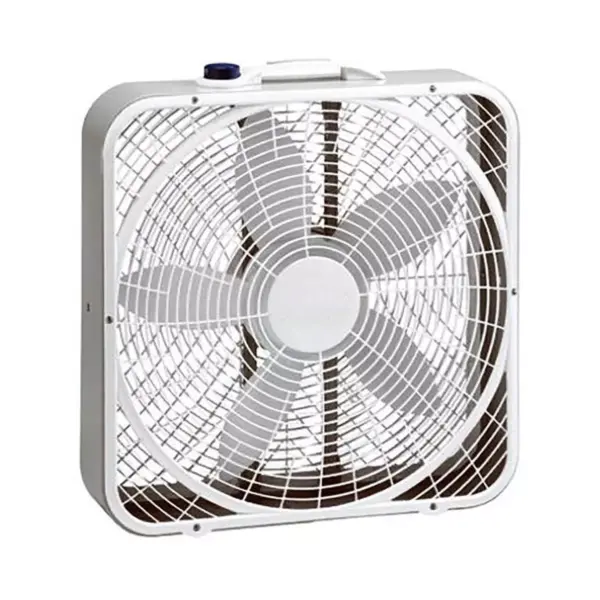 Lasko 3720 20 Inch 3-Speed Quiet Weather-Shield Performance Box Fan with Easy Carry Handle for Doorways, Windows and Home Rooms, White