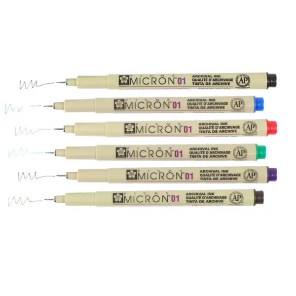 Pigma 6ct Micron Drawing Pen Set Multicolor - Sakura