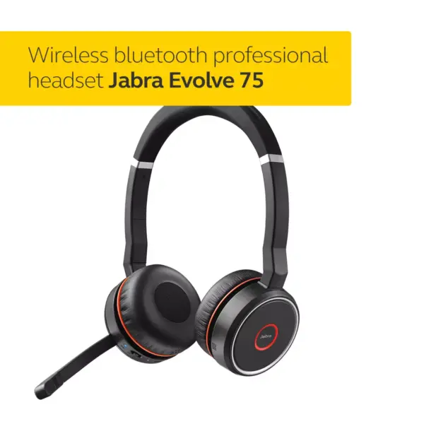 Jabra Evolve 75 UC Stereo Wireless Headset / Music Headphones