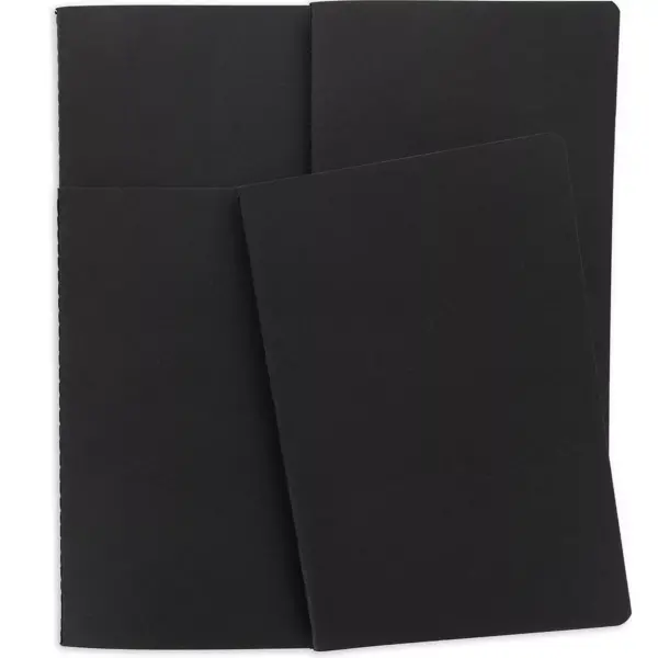 Paper Junkie 12-Pack Black Kraft Cover Traveler Notebook Journals (4 Patterns, 30 Pages, 5.5 x 8.25 in)