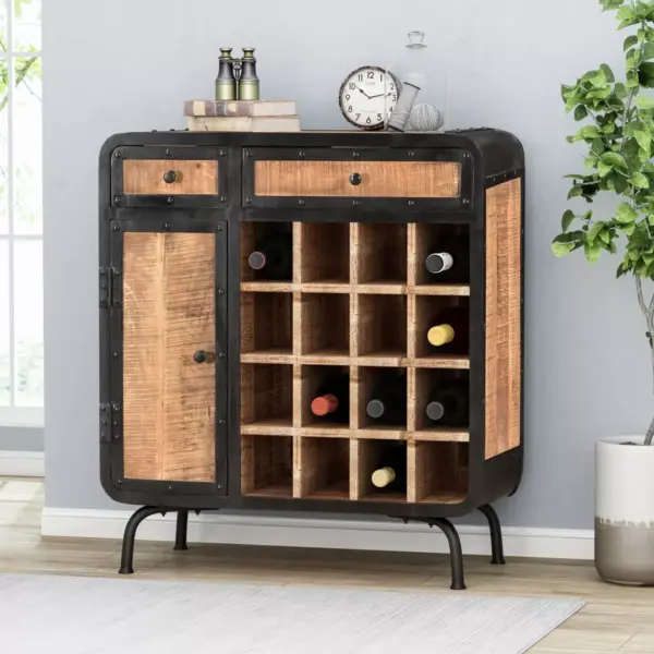 Carmine Modern Industrial Wine Rack Natural - Christopher Knight Home