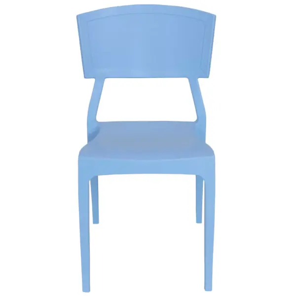 Sunnydaze Plastic All-Weather Commercial-Grade Elmott Indoor/Outdoor Patio Dining Arm Chair, Light Blue, 4pk