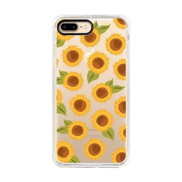 OTM Essentials Apple iPhone 8/7 Hybrid Rugged Edge Clear Phone Case - Sunflowers