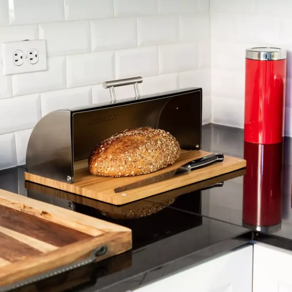 Honey-Can-Do Breadbox With Bamboo Cut Board