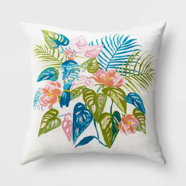 Palm Bird Reversible Throw Pillow - Opalhouse™