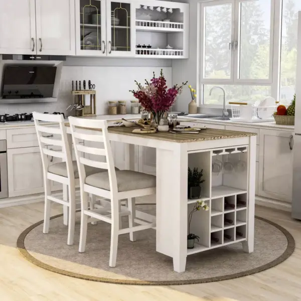 3pc Tremond Ladderback Counter Height Dining Set White - HOMES: Inside + Out