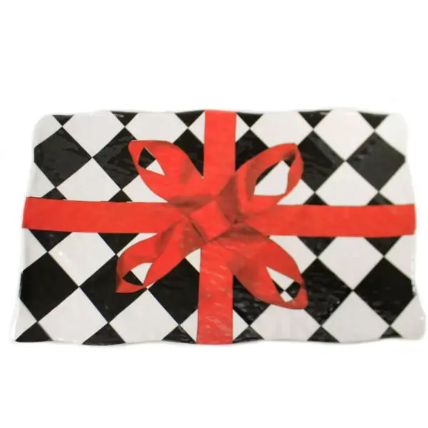 Tabletop 11.25" Rectangular Harlequin Platter Christmas Dinner K & K Interiors  -  Serving Platters