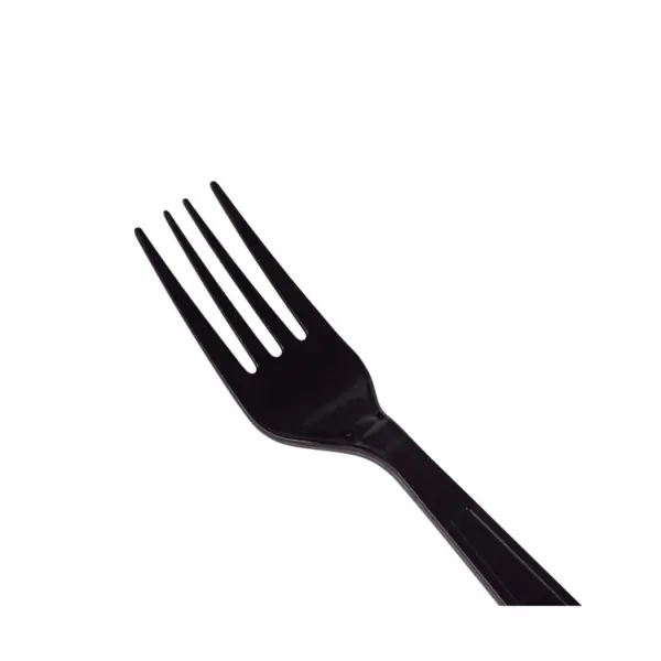 Karat Black Polystyrene Plastic Wrapped Heavyweight Disposable Forks and Knives for Restaurants, Diners, and Takeout , 1000 Pack