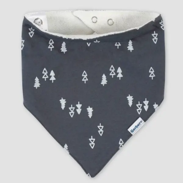 Gerber Baby Boys' 4pk Bear Bandana Bib - Cream/Gray