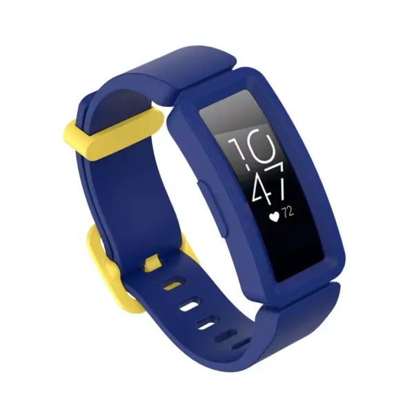 Insten Soft Silicone Replacement Band For Fitbit Inspire HR & Inspire / Inspire 2 & Ace 2, Blue/Yellow Clip