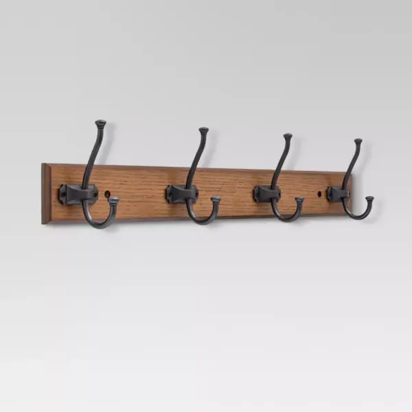 Tisbury Hook Rack - Walnut & Soft iron - Threshold™