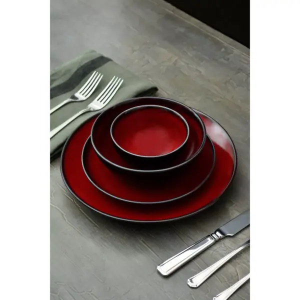 16pc Stoneware Soma Dinnerware Set Red - Sango