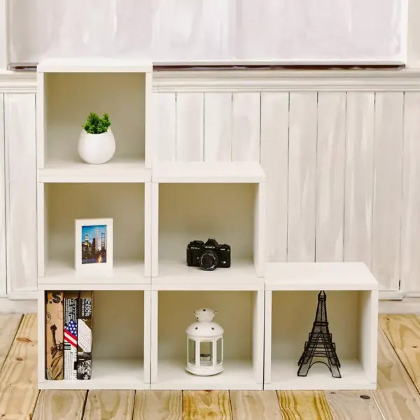 Way Basics Stackable Cube Storage Cubby Organizer White