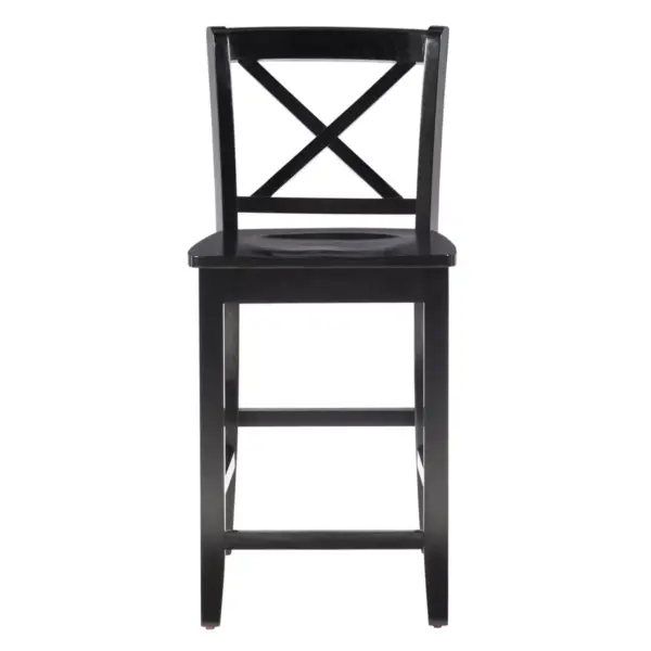 24" Torino X Back Wood Counter Height Barstool - Black - Linon