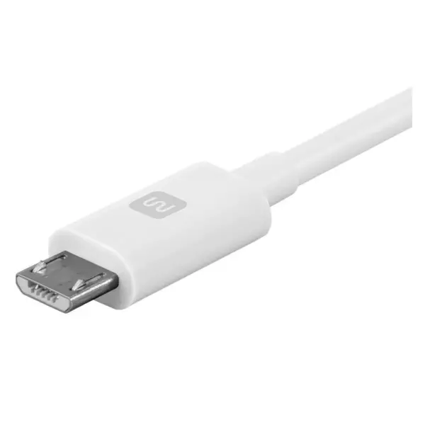 Monoprice USB-A to Micro B Cable - 3 Feet - White, Polycarbonate Connector Heads, 2.4A, 22/30AWG - Select Series