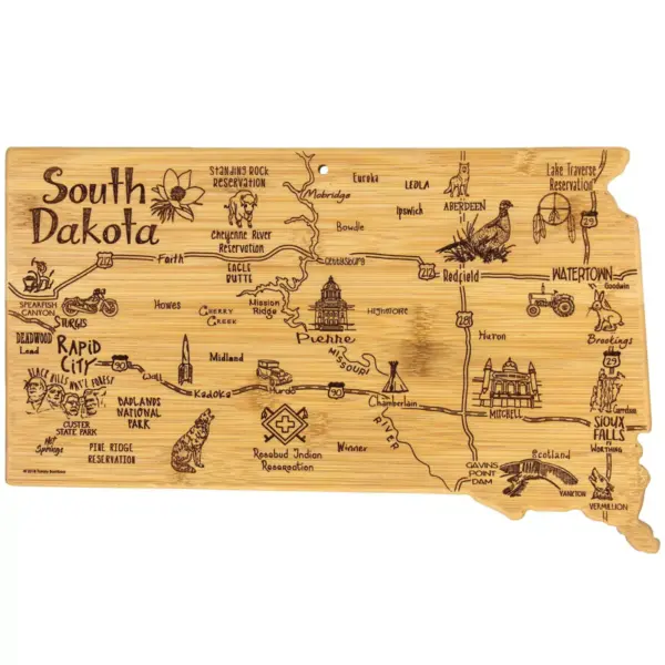 Totally Bamboo Destination South Dakota Serving and Cutting Board