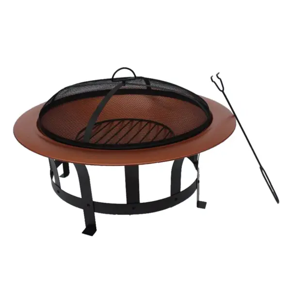 30" Outdoor Wood Burning Fire Pit - Copper - Nicole Miller