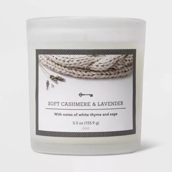 5.5oz Glass Jar Cashmere and Lavender Candle - Threshold™