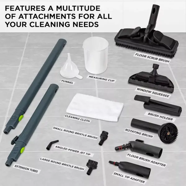 Ivation Multi-Purpose 1800W Canister Steam Cleaner w/ 14-Accessories, Chemical-Free Houshold Cleaning & Sanitizing System