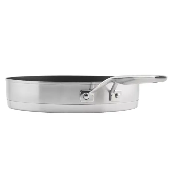 KitchenAid 3-Ply Base Stainless Steel 10.25" Nonstick Round Grill Pan