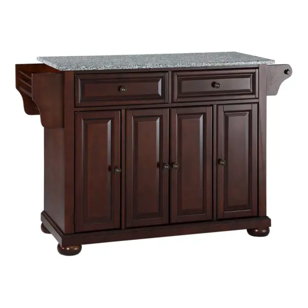 Alexandria Solid Granite Top Kitchen Island - Vintage Mahogany - Crosley