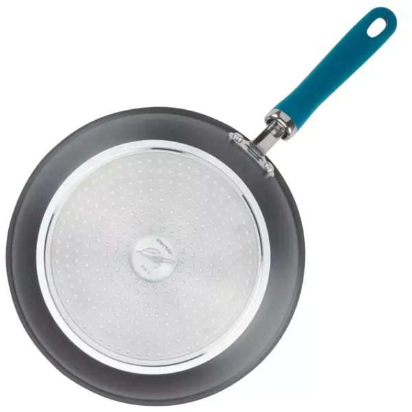 Rachael Ray Create Delicious 10.25" Hard Anodized Aluminum Nonstick Deep Fry Pan w/ Lid Teal Handles