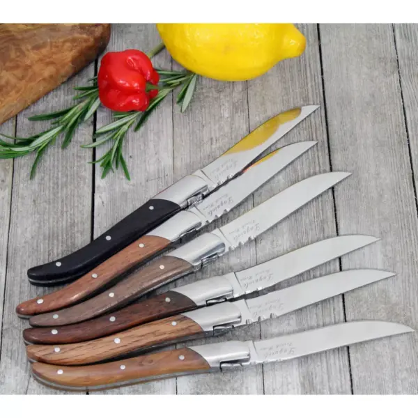 French Home Laguiole 6pk Stainless Steel Connoisseur Steak Knives