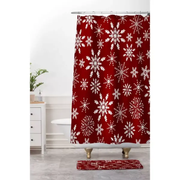 Iveta Abolina Silent Night Memory Foam Bath Mat Red - Deny Designs