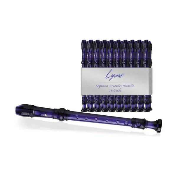 Lyons SOPRANO RECORDER VALU BNDL 25PK Transparent Purple