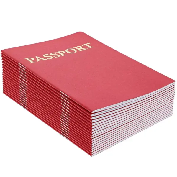 Kids Blank Passport Journal Notebooks (24 Count), Red