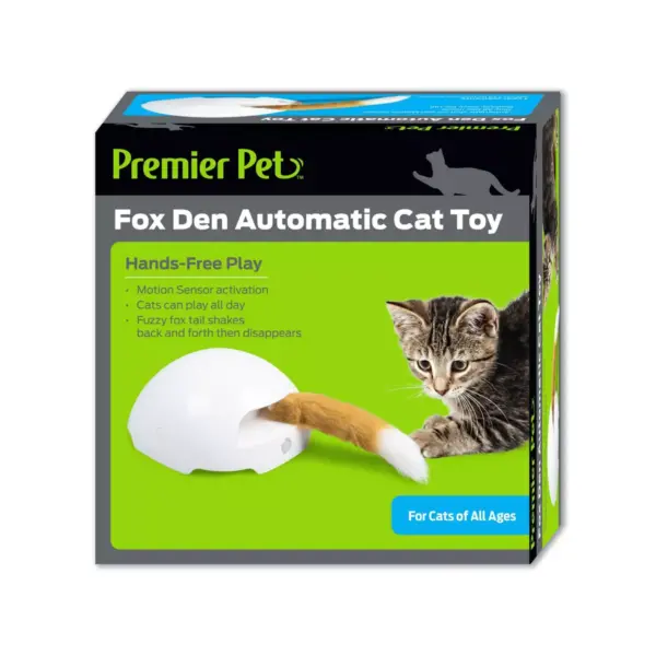 Premier Pet Fox Den Automatic Cat Toy - White