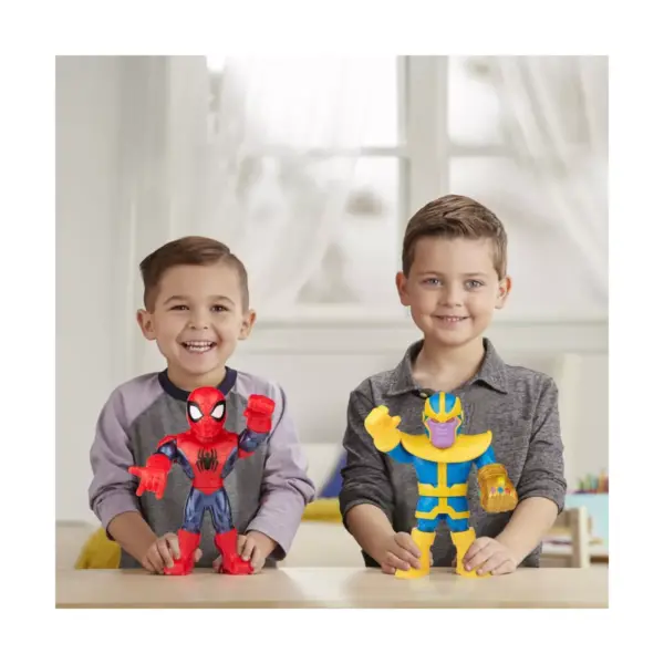 Playskool Heroes Marvel Super Hero Adventures Mega Mighties 10-Inch 3 Pack, Thanos, Spider-Man, Hulk, Ages 3 and Up