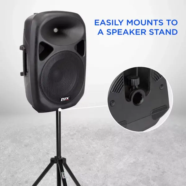 LyxPro 12'' PA System Powerful Compact PA Portable Active Speaker System with Equalizer, Bluetooth, SD Card Slot, USB, MP3, XLR, 1/4'', 3.5mm Input Connections - SPA-12