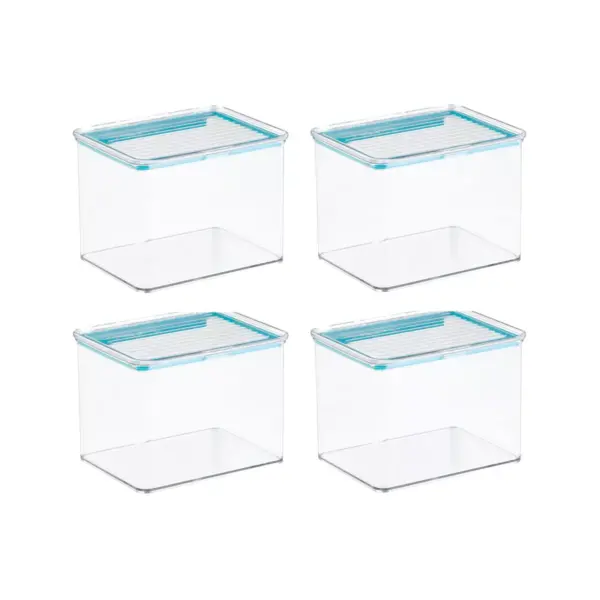 mDesign Airtight Stackable Food Storage Container, 2 Quarts, 4 Pack - Clear