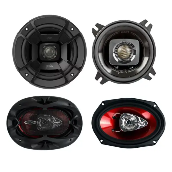 Polk DB402 4-Inch 135W 2-Way Black Speakers w/ Boss 6x9" 3-Way 400W Car Speakers