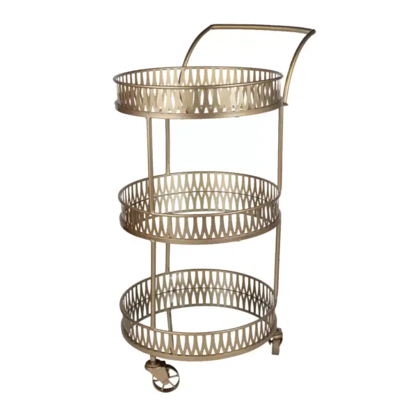 Urban Vogue Round Bar Cart Gold - A&B Home