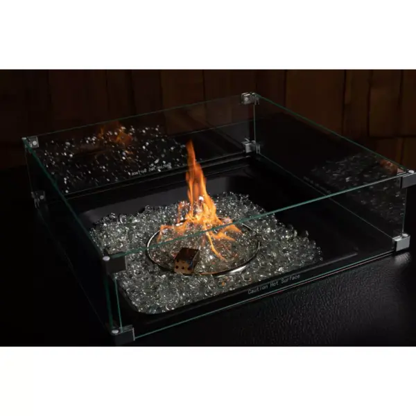 Tempered Glass Wind Guard for Square LPG Fire Pit - Fire Sense