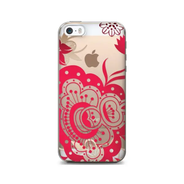 iPhone 6/6S Case - OTM Floral Prints Clear - Paisley Red